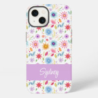 Purple Blue Pink Boho Wildflower Personalised