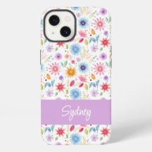Purple Blue Pink Boho Wildflower Personalized