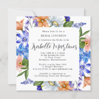 Purple Blue Pink Floral Bridal Luncheon Shower