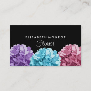 Purple, Blue & Pink Hydrangea, Floristry Business Card