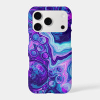 Purple, Blue, Pink Marble Bokeh Fluid Art