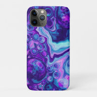 Purple, Blue, Pink Marble Bokeh Fluid Art 