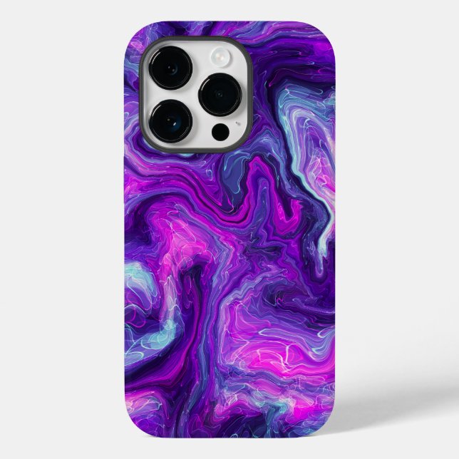 Purple, Blue, Pink Marble Fluid Art    Case-Mate iPhone Case (Back)