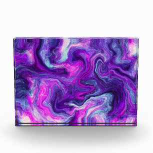 Purple, Blue, Pink Marble Fluid Art Photo Block