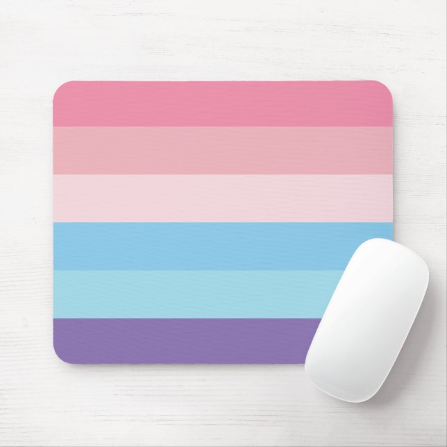 Purple Blue Pink Strip Mouse Pad (With Mouse)