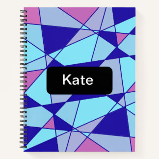 Purple blue pink triangle abstract notebook