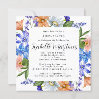Purple Blue Pink Wildflower Floral Bridal Shower