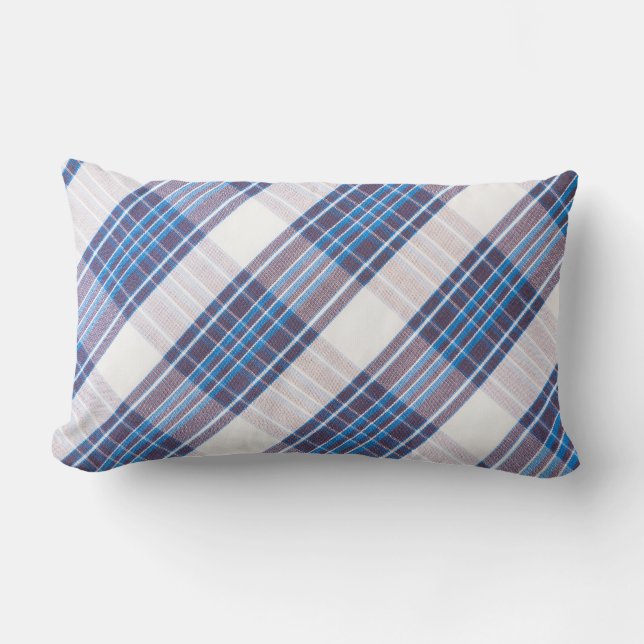 Purple/Blue Plaid Women's Decorative Pillows (Front)