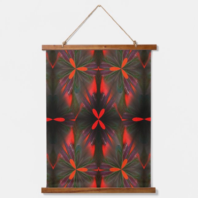 Purple Blue Red Colourful Abstract Shapes  Hanging Tapestry (Front)