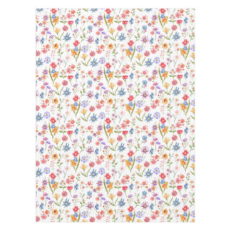 Purple Blue Red Watercolor Wildflower Tablecloth