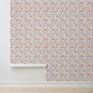 Purple Blue Red Watercolor Wildflower Wallpaper