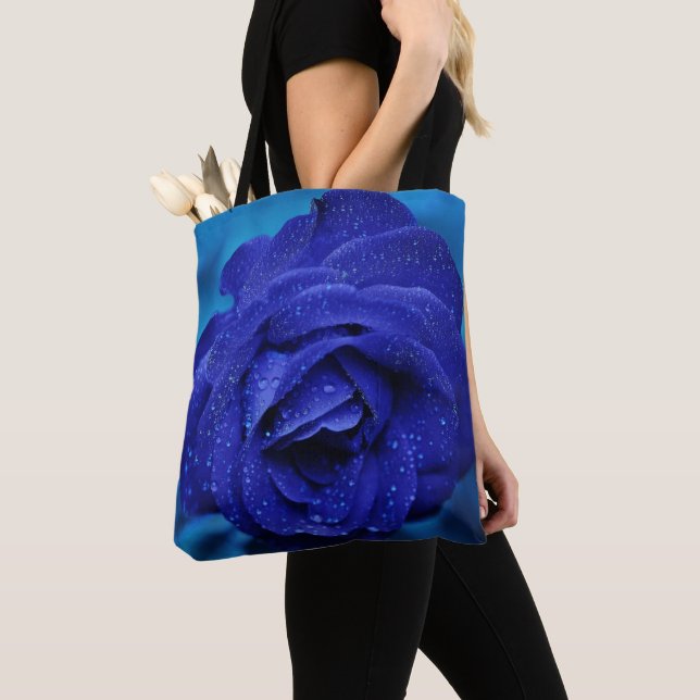 Purple Blue Rose Tote Bag (Close Up)