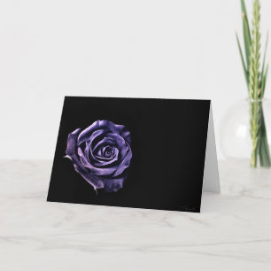 Purple blue rose Valentine card