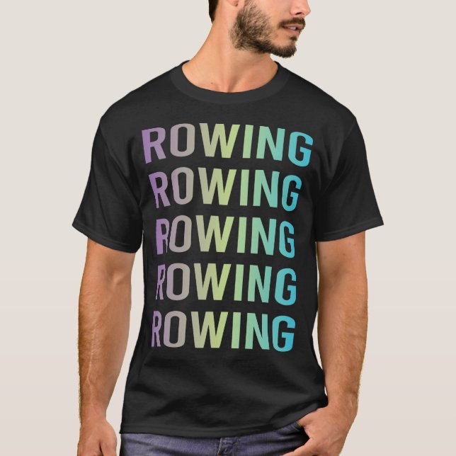 Purple Blue Rowing Row Rower T-Shirt (Front)