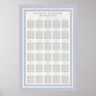 Purple Blue Seigaiha Wedding/Event Seating Chart