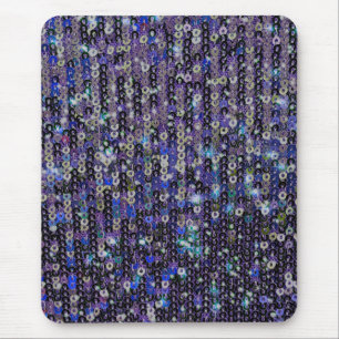 Purple blue sequins glitter sparkle pattern   mouse pad