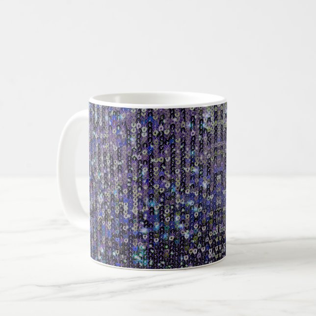 Purple blue sequins | sparkle pattern      coffee mug (Front Left)