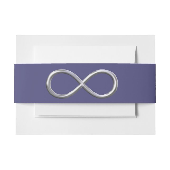 Purple Blue Silver Infinity Invitation Belly Band (Front Example)