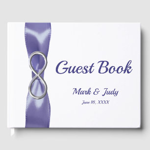 Purple Blue Silver Infinity Wedding Guestbook