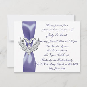 Purple Blue Silver Swans Rehearsal Dinner