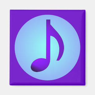 Purple Blue Simply Elegant Music Note Magnet