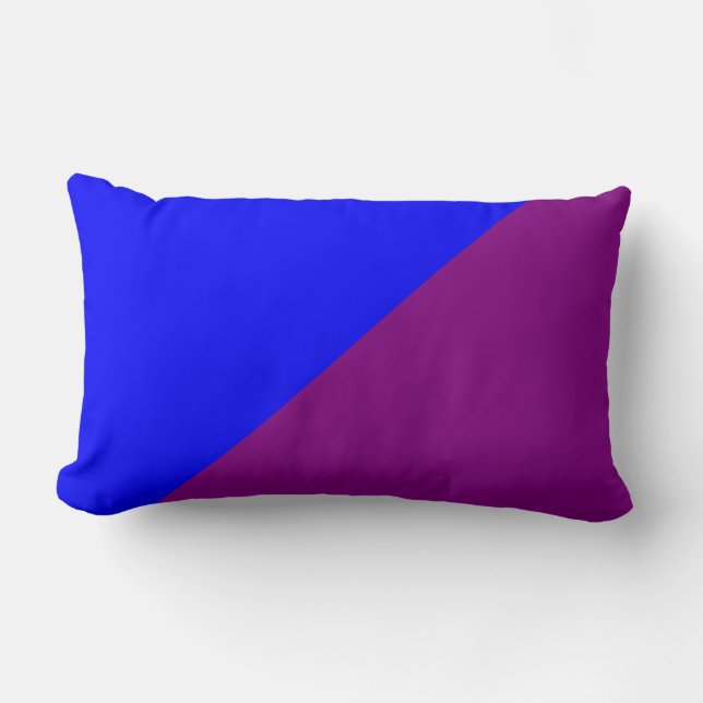Purple & Blue Solid Colour Background Lumbar Cushion (Front)