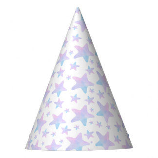 Purple Blue stars Princess Themed Birthday Party Hat
