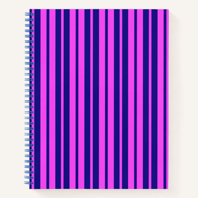Purple Blue Stylish Stripes Pattern Design  Notebook (Front)