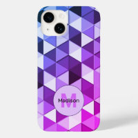 Purple blue triangle geometry pattern Monogram
