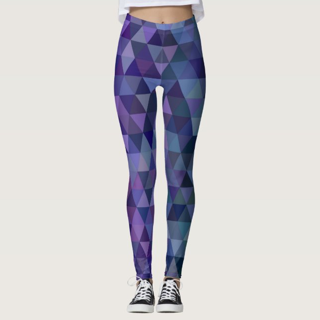 purple blue triangles leggings (Front)