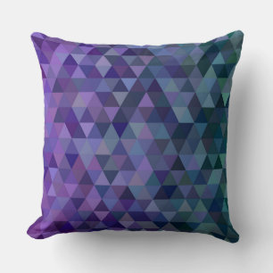 purple blue triangles pillow