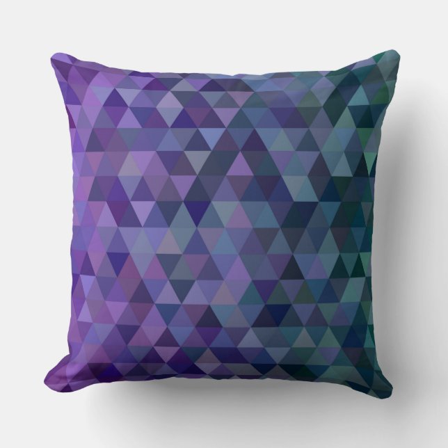 purple blue triangles pillow (Front)