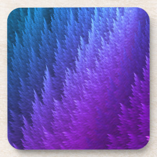 Purple Blue Tye Dye Feather Pattern Coaster