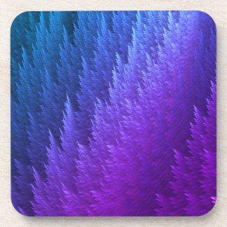 Purple Blue Tye Dye Feather Pattern Coaster