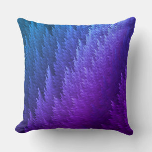 Purple Blue Tye Dye Feather Pattern Cushion