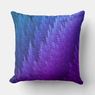 Purple Blue Tye Dye Feather Pattern Cushion
