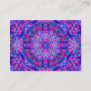 Purple & Blue Vintage Fractal Kaleidoscope Business Card
