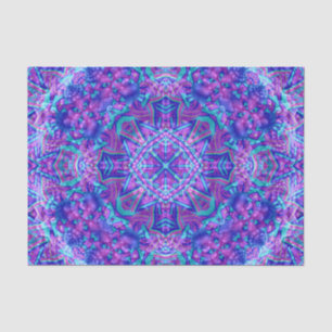 Purple & Blue Vintage Fractal Kaleidoscope Tissue Paper