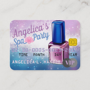 Purple Blue VIP Pass  Credit Card Spa invitations
