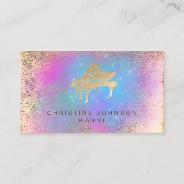 purple blue watercolor cloud business card (Front)