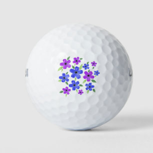 Purple & Blue Watercolor Floral Motif  Golf Balls