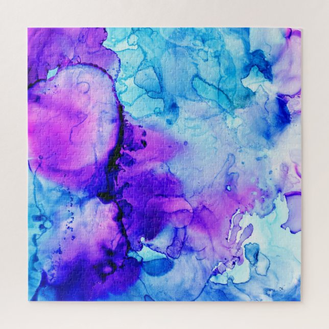 Purple & Blue Watercolor Gradient Pattern Jigsaw Puzzle (Vertical)