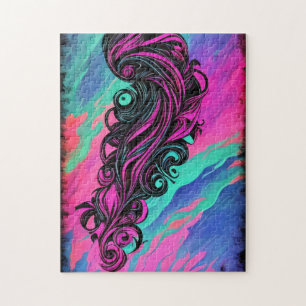 Purple & Blue Watercolor Swirl Puzzle – 252 Pieces