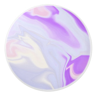 Purple Blue White Abstract Watercolor Pattern Ceramic Knob