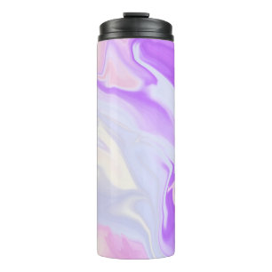 Purple Blue White Abstract Watercolor Pattern Thermal Tumbler