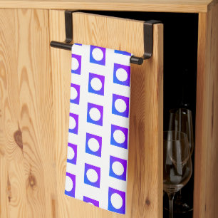 Purple Blue White Circles Squares 4Alex Tea Towel