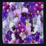 Purple Blue White Floral Pansy Pansies Flowers  Bandana<br><div class="desc">A purple blue white pansies floral dog bandanna.</div>