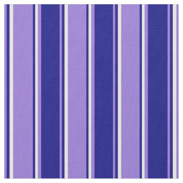 Purple, Blue & White Striped Pattern Fabric (Close Up)