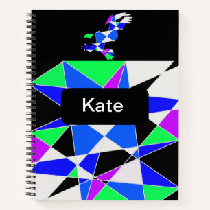 Purple blue White triangle abstract Notebook