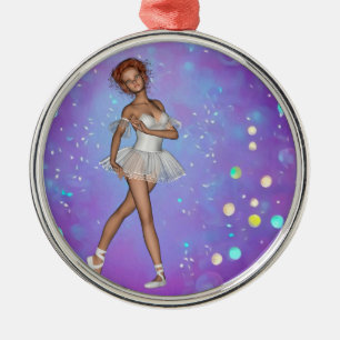 Purple Blue Yellow Background & Ballerina Metal Tree Decoration